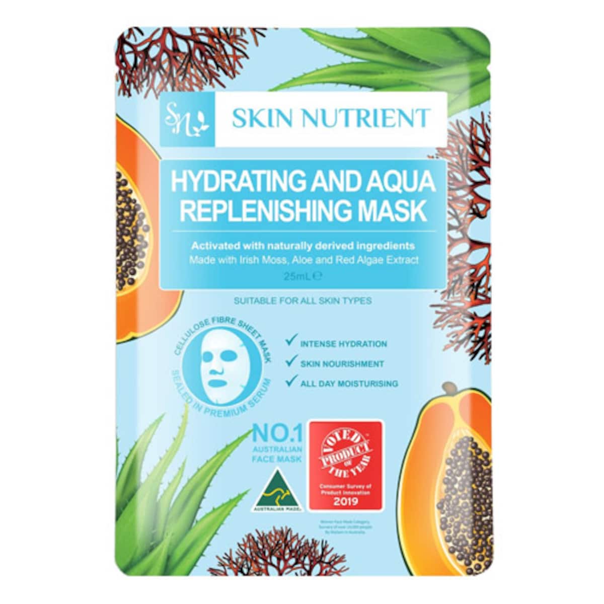 Skin Nutrients Hydrating & Aqua Replenishing Sheet Mask 1 Pack