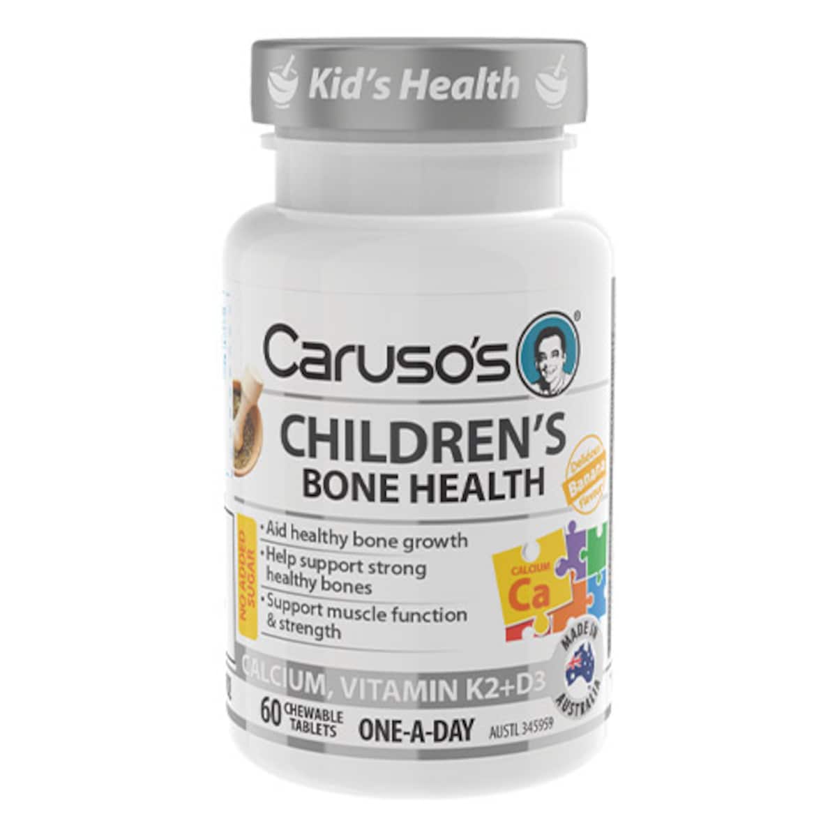 Carusos Childrens Bone Health 60 Chewable Tablets
