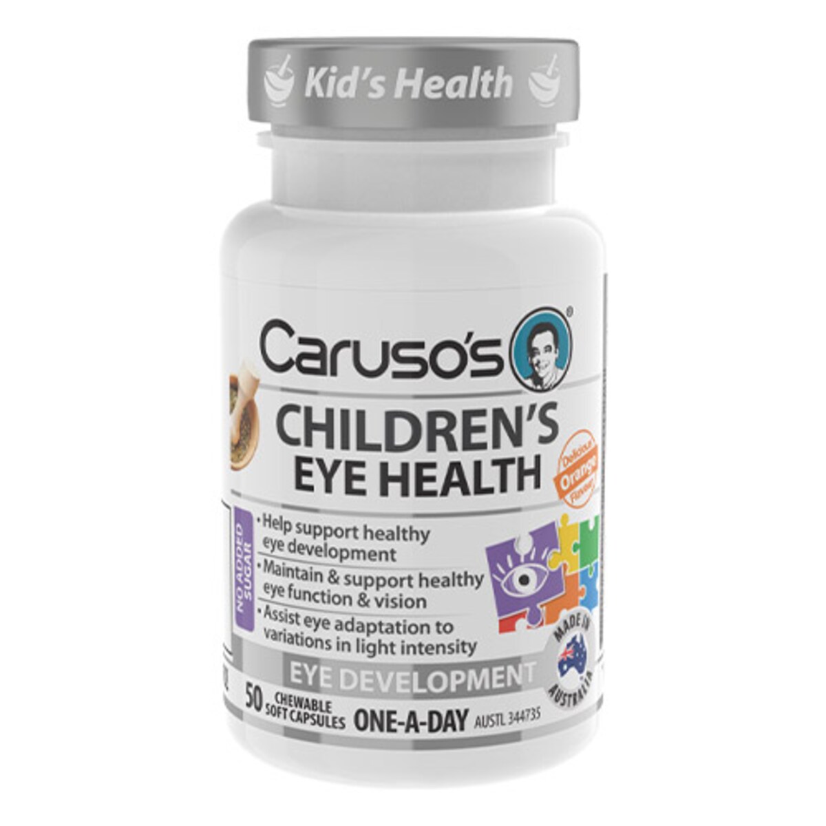 Carusos Childrens Eye Health 50 Chewable Soft Capsules