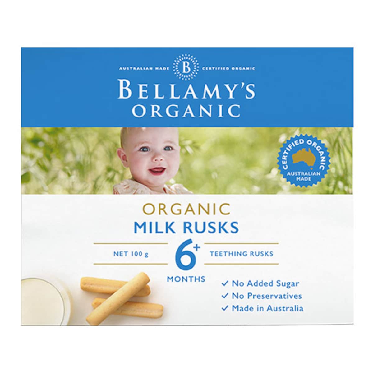 Bellamys Organic Milk Rusks For Teething 100G