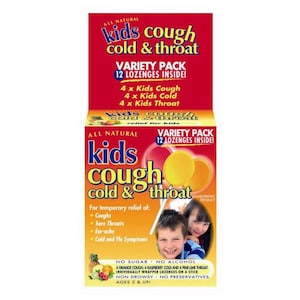 Key Sun Zinke Kids Cough Cold & Throat Variety Pack 12 Lozenges