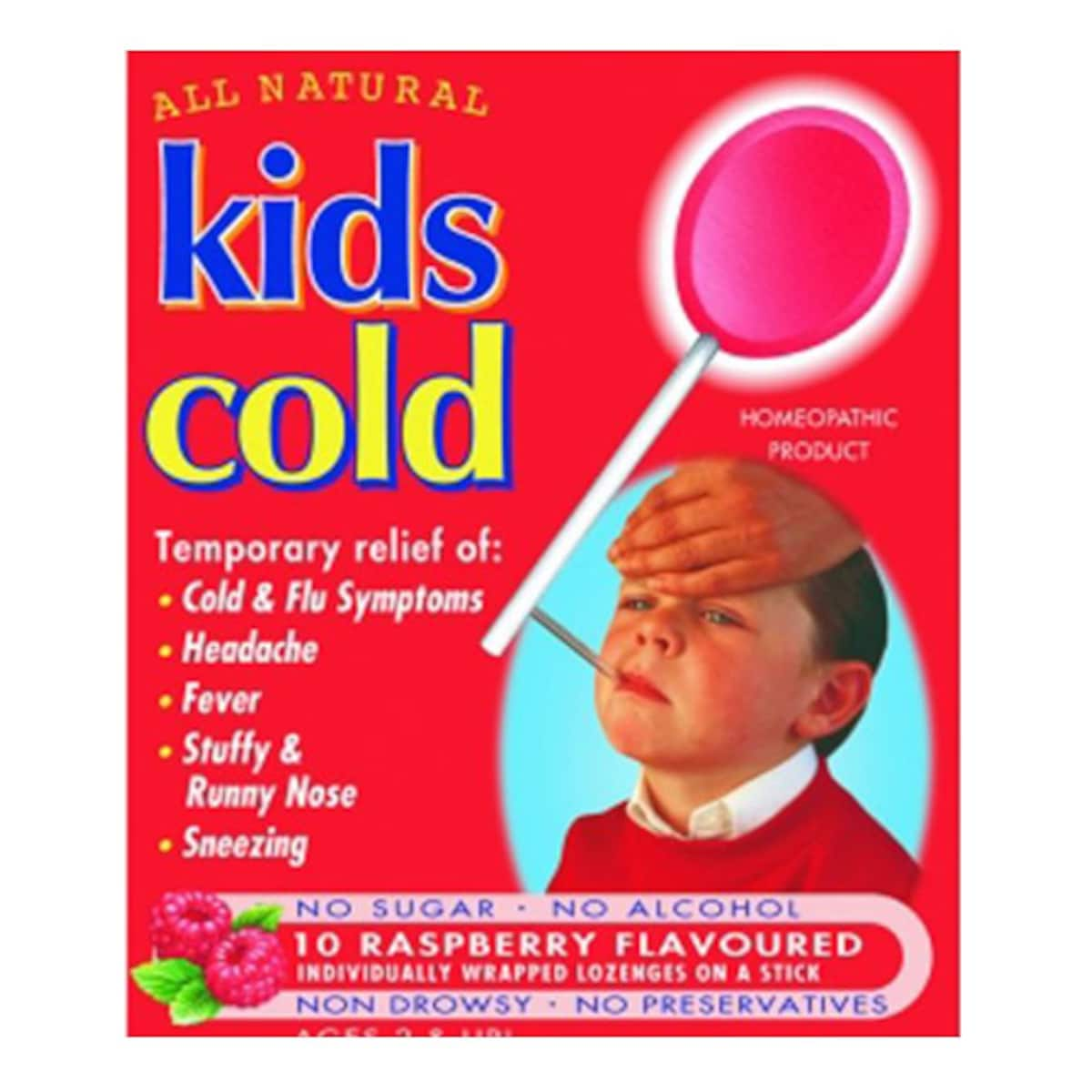 Key Sun Zinke Kids Cold Raspberry Flavour 10 Lozenges