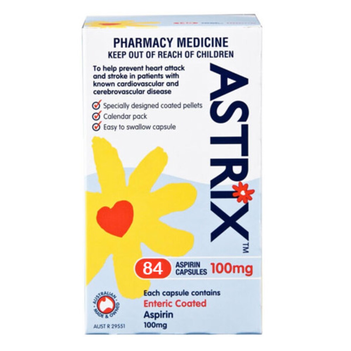 Astrix Low Dose Aspirin 84 Capsules