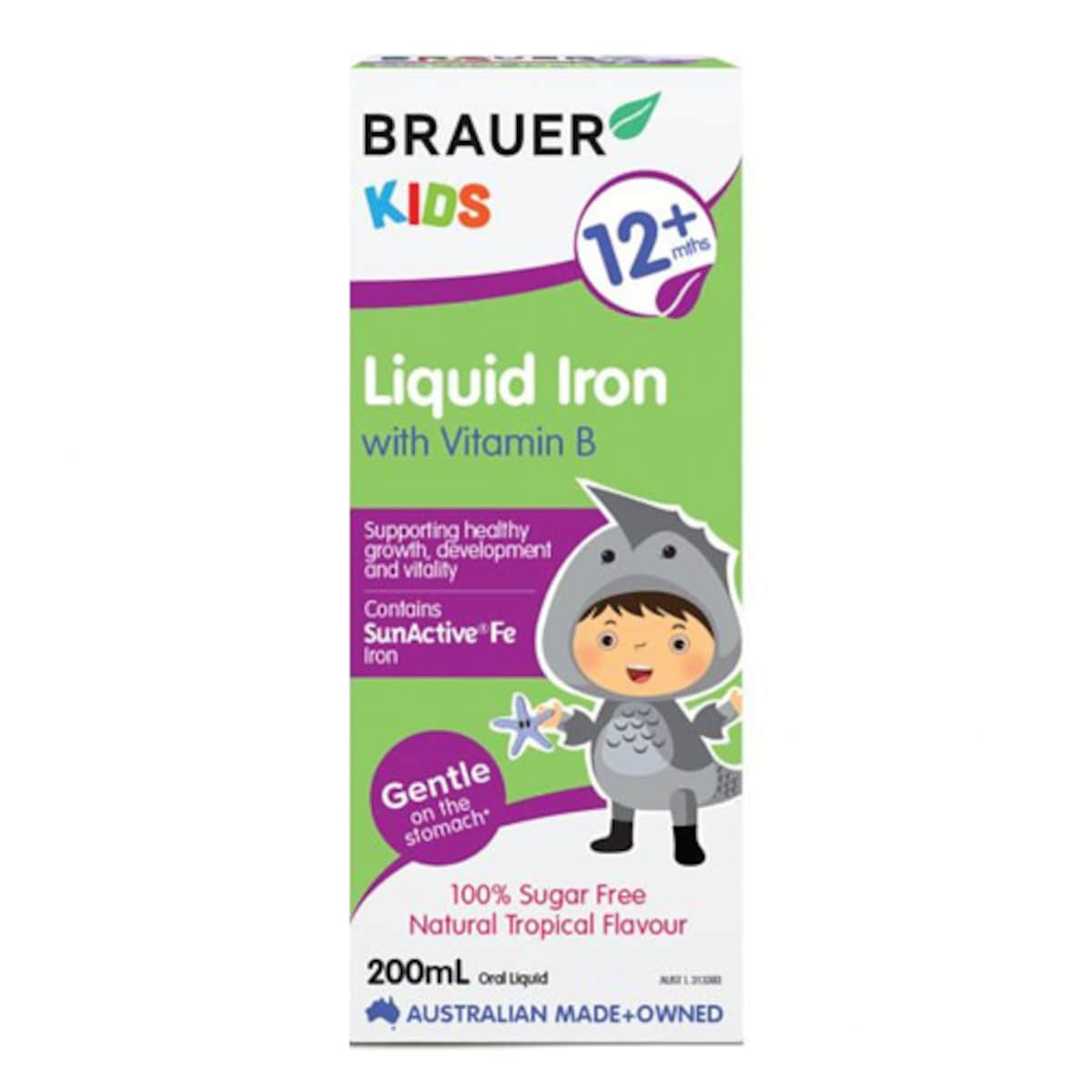 Brauer Kids Liquid Iron & Vitamin B 200ml | Healthylife Australia