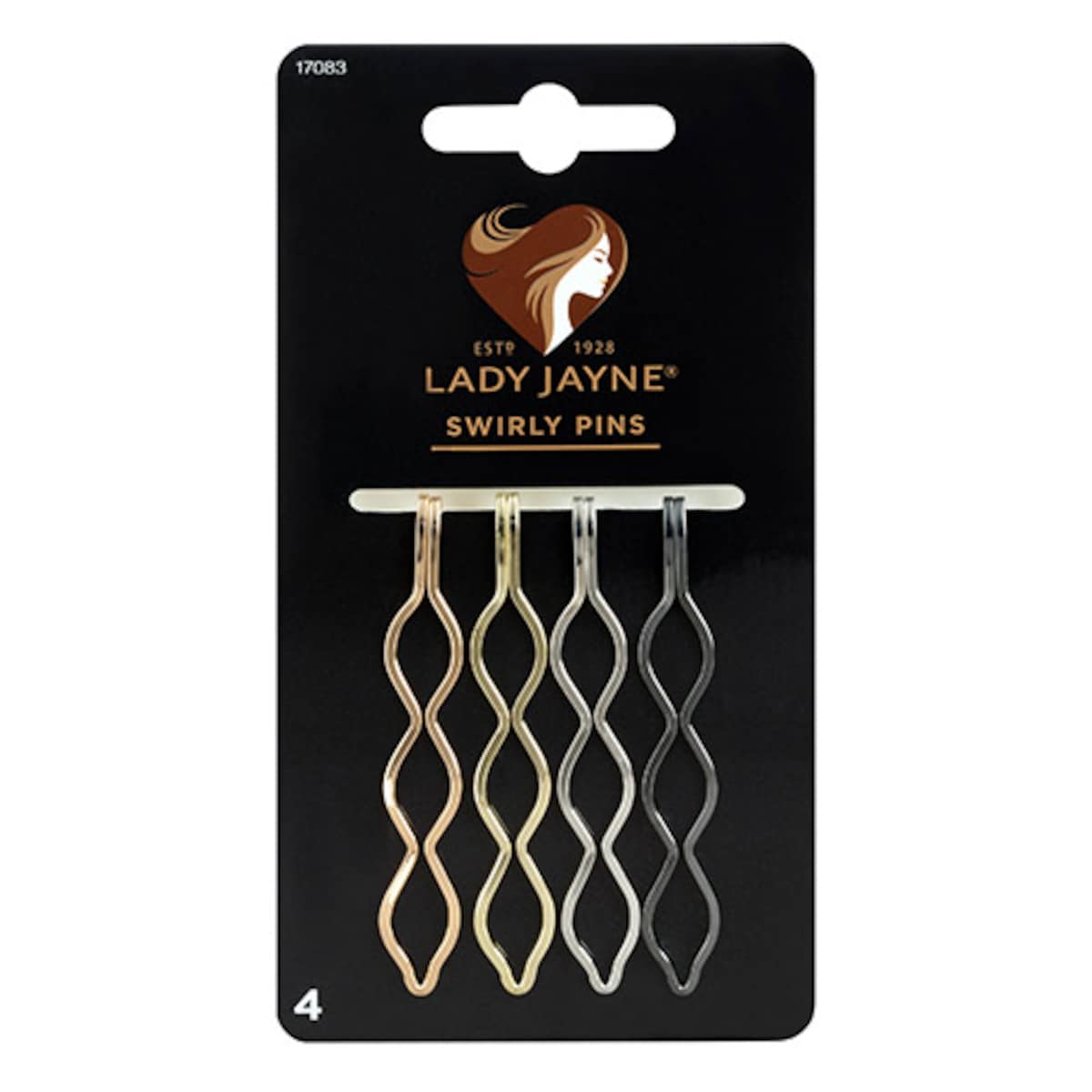 Lady Jayne Metallic Swirly Pins 4 Pack
