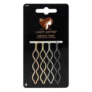 Lady Jayne Metallic Swirly Pins 4 Pack