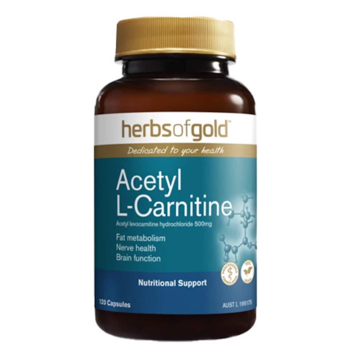 Herbs of Gold Acetyl L-Carnitine 120 Capsules Australia