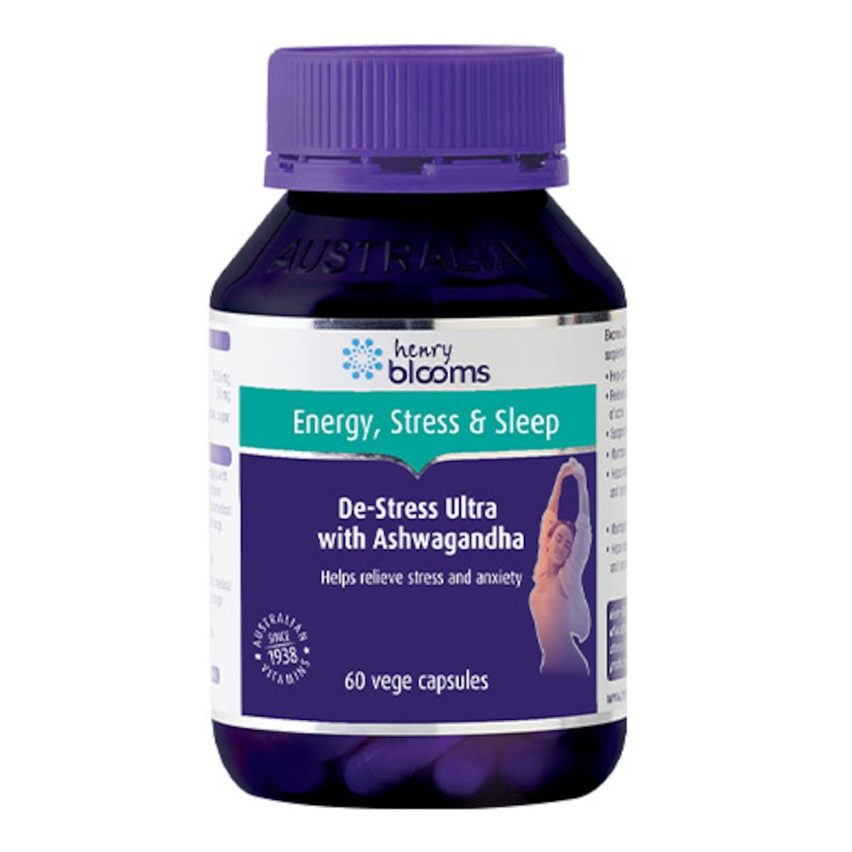 Henry Blooms De-Stress Ultra with Ashwagandha 60 capsules