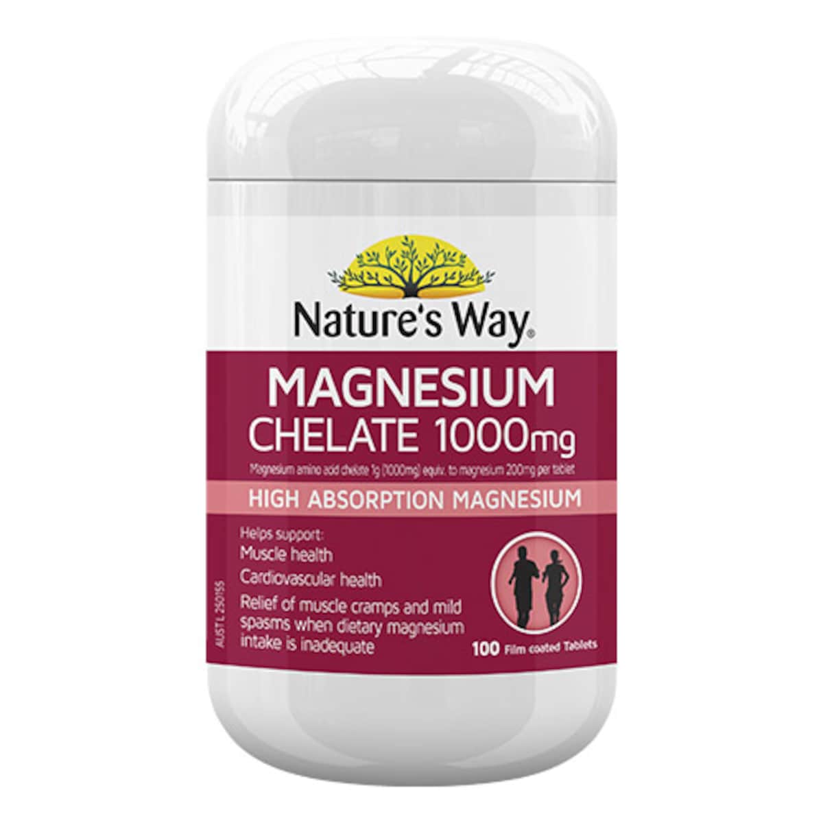 Natures Way Magnesium Chelate 1000mg 100 Tablets