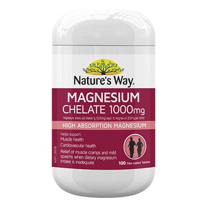 Natures Way Magnesium Chelate 1000mg 100 Tablets