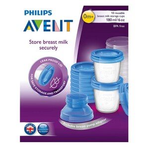 Avent Breastmilk Storage Containers with Lids 180ml 10 Pack