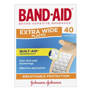 Band-Aid Extra Wide Plastic Strips 40 Sterile Strips