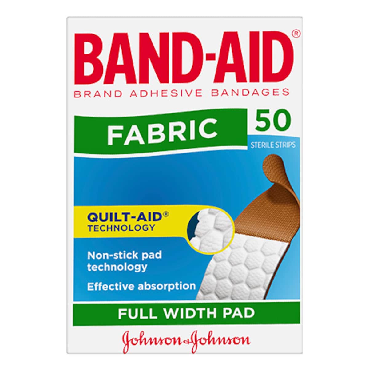 Band-Aid Fabric Strips 50 Sterile Strips