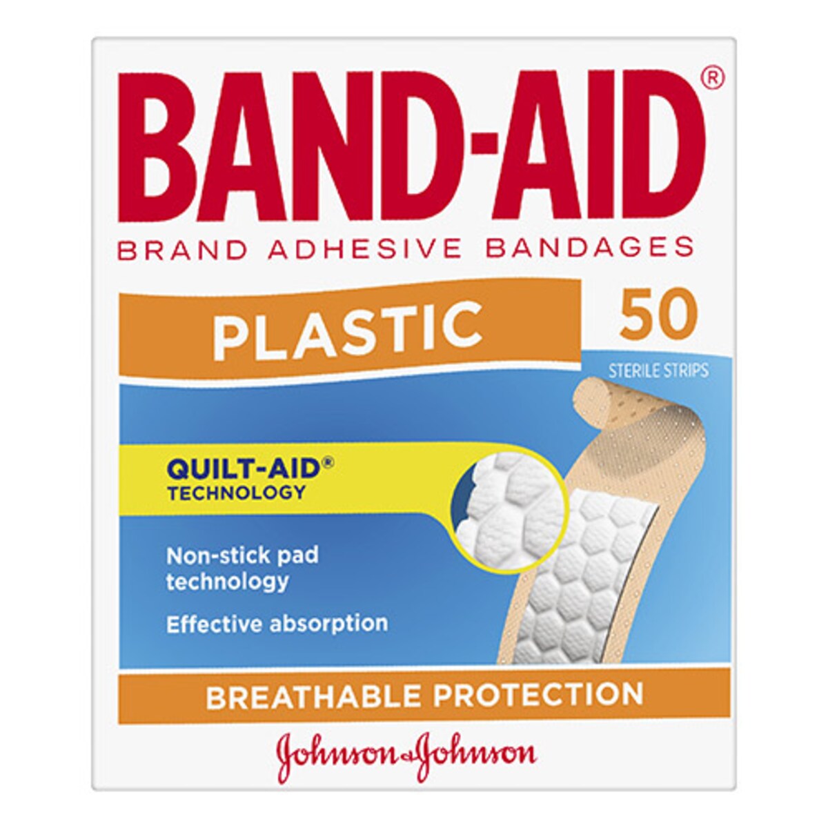Band-Aid Fabric Strips 50 Sterile Strips