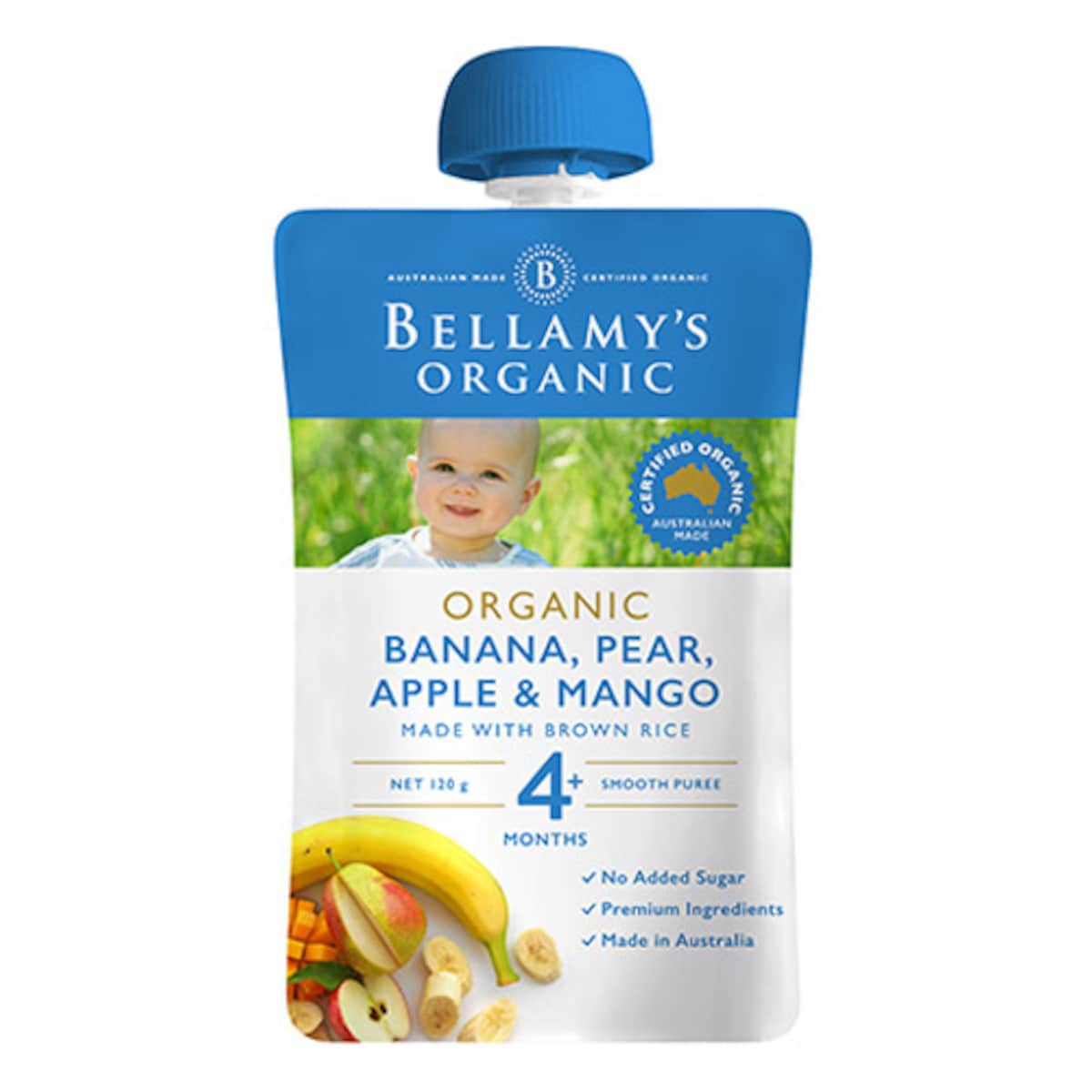 Bellamys Organic Banana, Pear, Apple & Mango 120g
