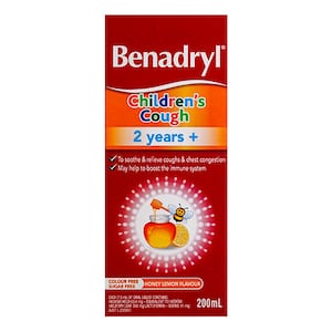 Benadryl Children's Cough 2 Years+ Honey Lemon Flavour 200ml