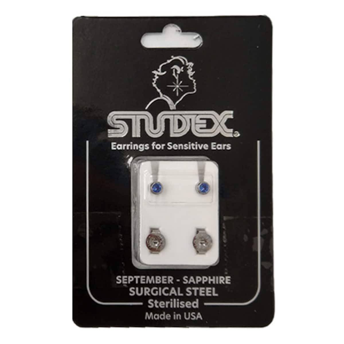 Studex Regular Birthstone September Silver Stud Earring 1 Pair