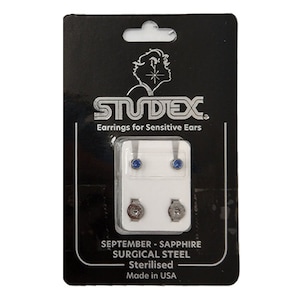 Studex Regular Birthstone September Silver Stud Earring 1 Pair
