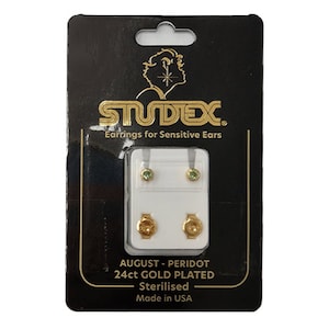 Studex Regular Birthstone August Gold Stud Earring 1 Pair