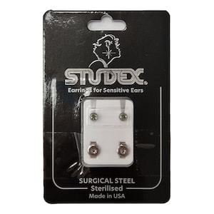 Studex Regular Birthstone August Silver Stud Earring 1 Pair