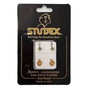 Studex Regular Birthstone March Gold Stud Earring 1 Pair