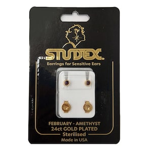 Studex Regular Birthstone February Gold Stud Earring 1 Pair