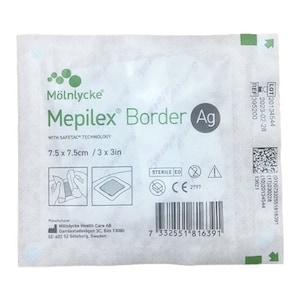 Mepilex Border AG Wound Dressing 395200 7.5cm x 7.5cm Single