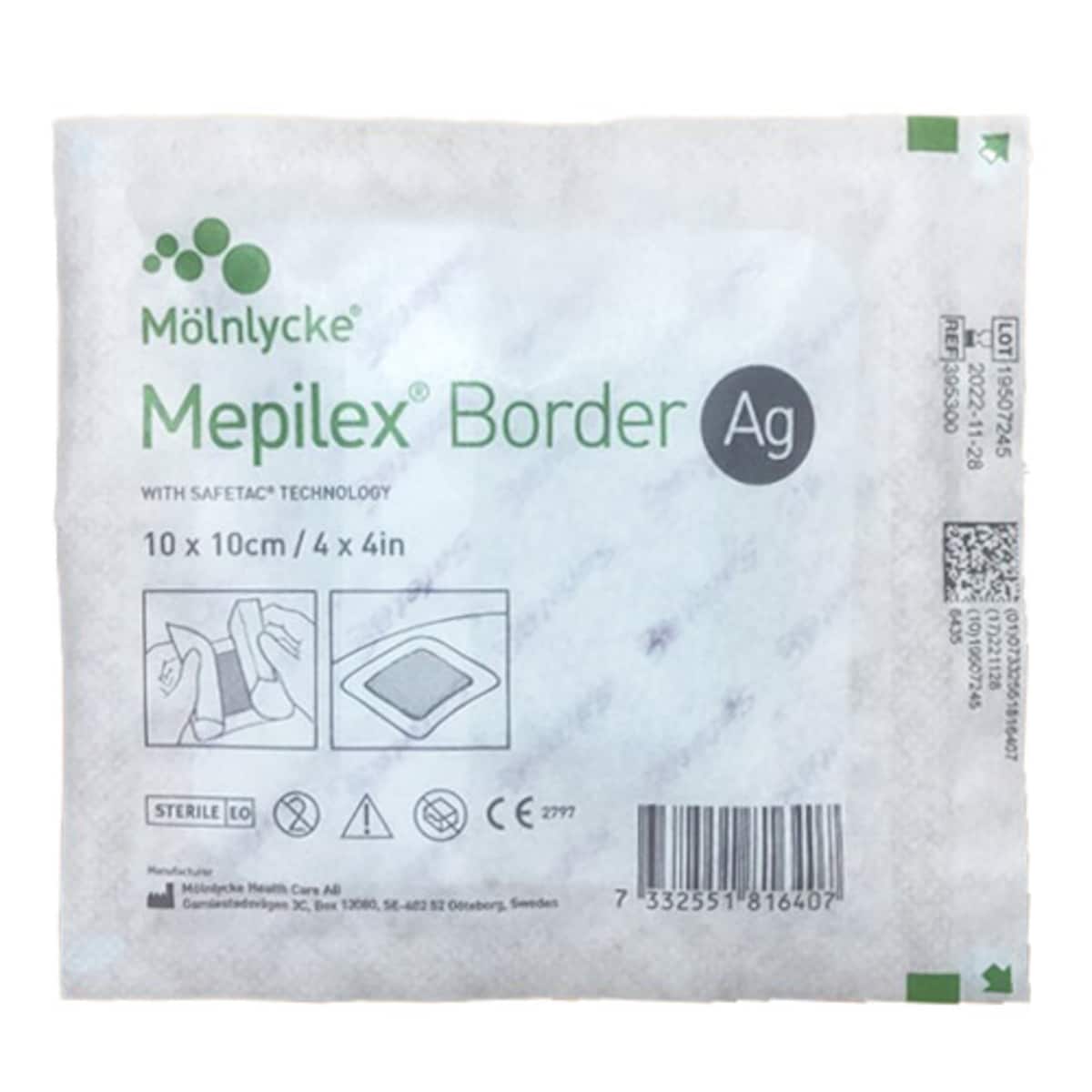 Mepilex Border AG Wound Dressing 395300 10cm x 10cm Single