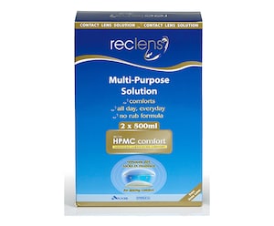 Reclens Multi-purpose Solution 2 x 500ml with Lens Case
