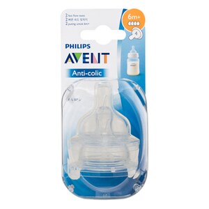 Avent Anti-Colic Teat Fast Flow 6 Months+ 2 Pack