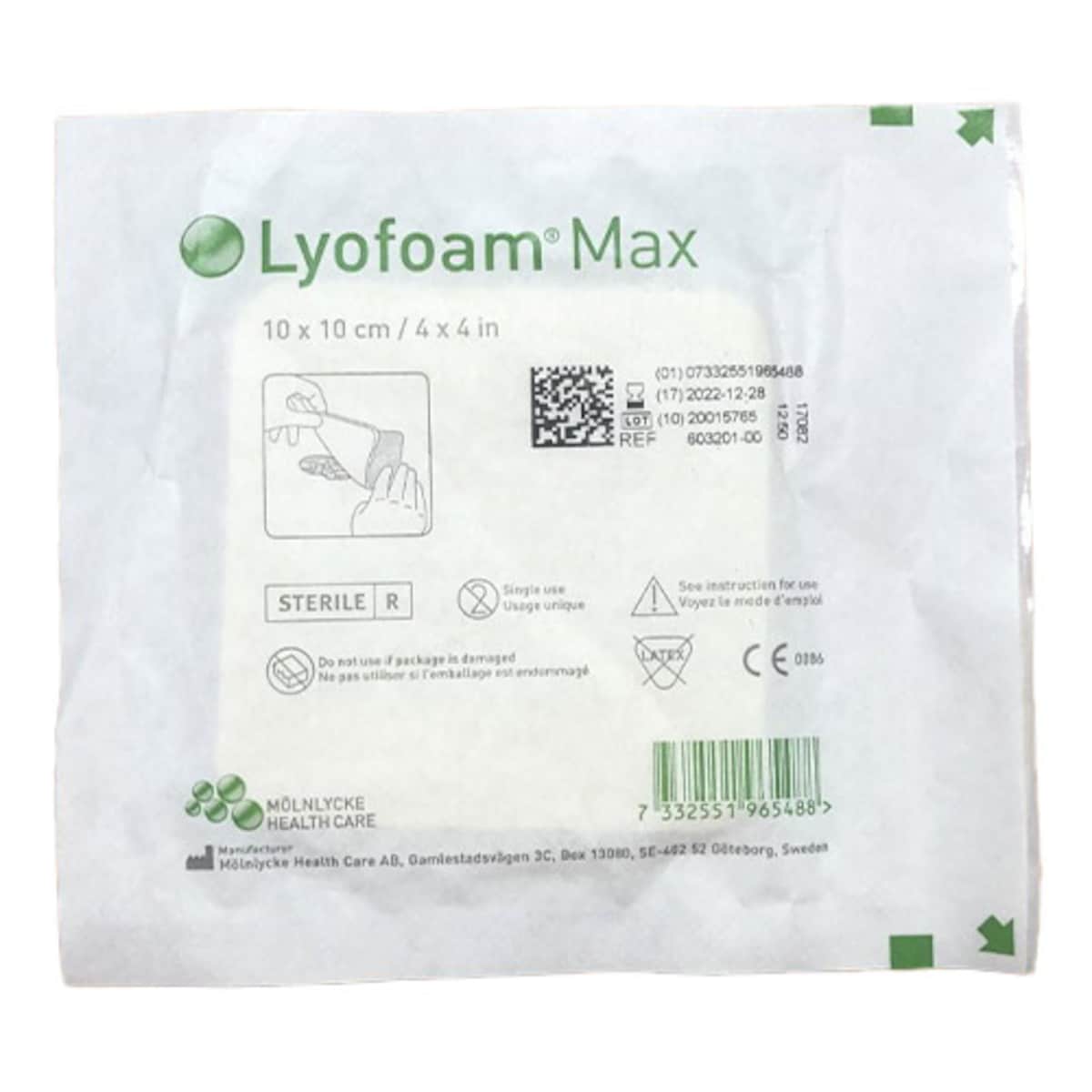 Lyofoam Max Dressing 603201 10cm x 10cm 1 Pack