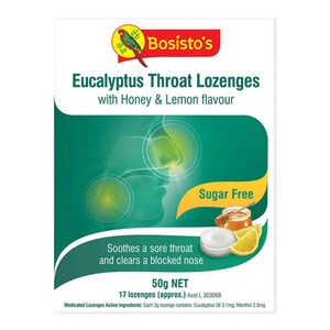 Bosistos Eucalyptus Throat Lozenges Sugar Free 50g