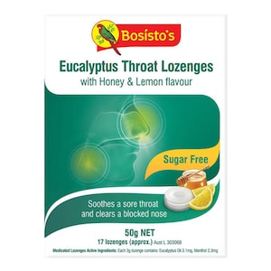 Bosistos Eucalyptus Throat Lozenges Sugar Free 50g