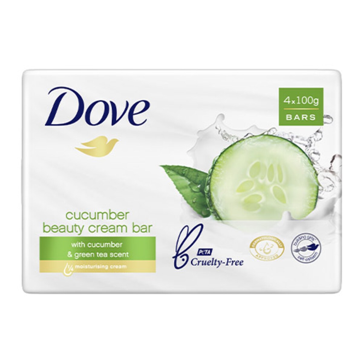Dove Beauty Cream Bar with Cucumber & Green Tea 100g x 4 Bars