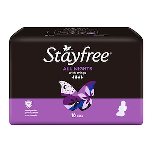 Stayfree All Nights with Wings 10 Pack