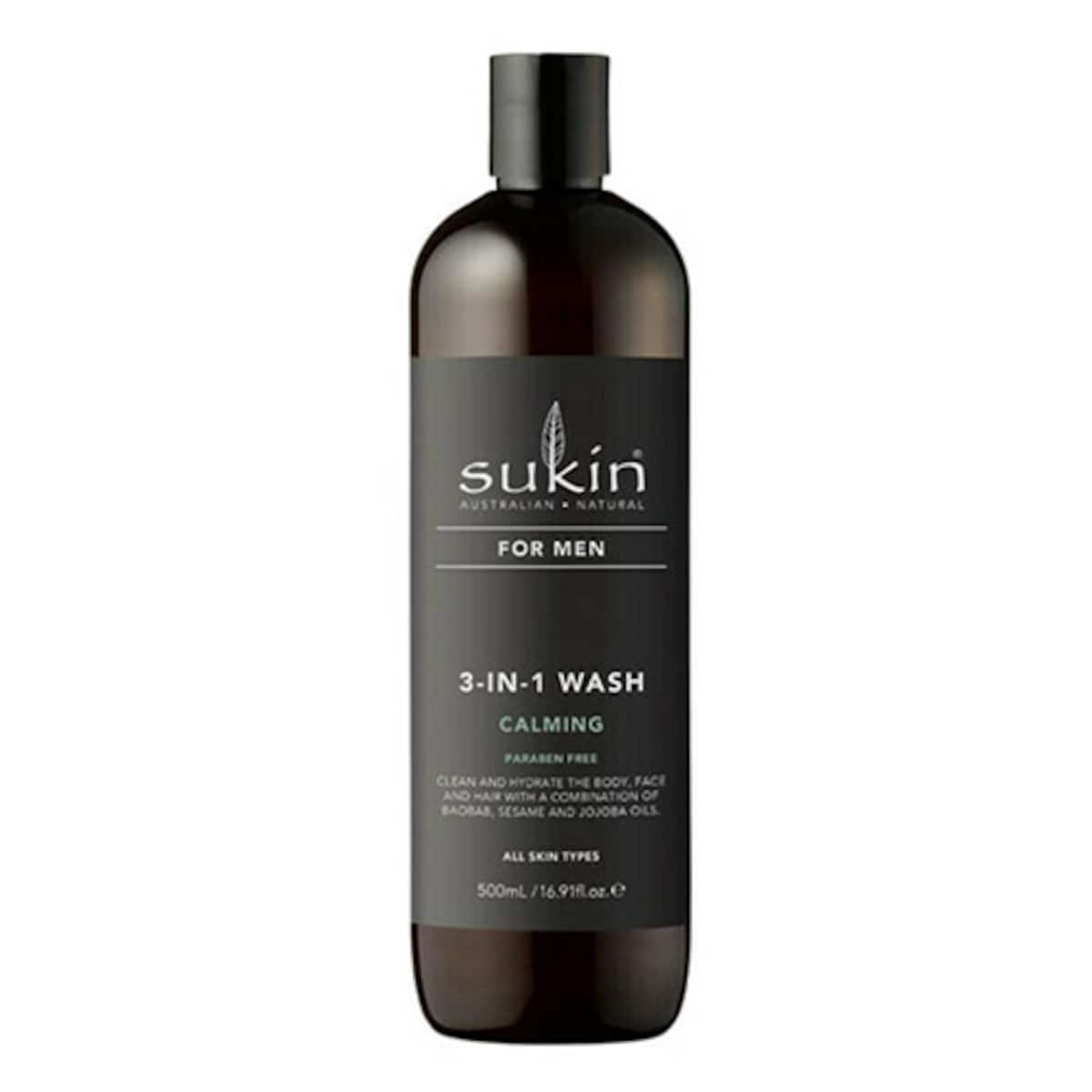 Sukin For Men 3-In-1 Calming Body Wash 500Ml