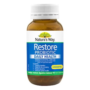 Natures Way Restore Probiotic Daily Health + Prebiotic 90 Capsules