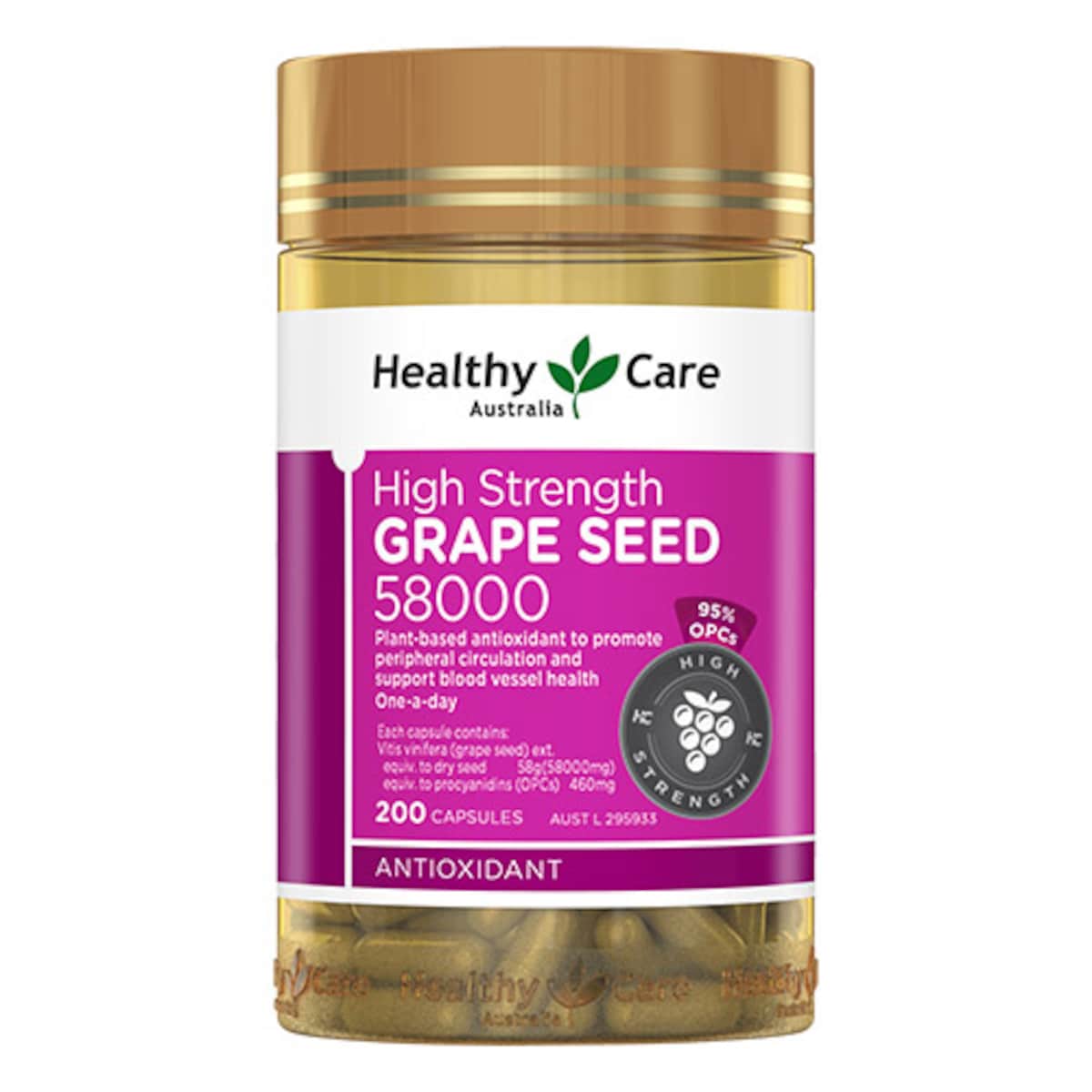 Healthy Care Grape Seed Extract 58000 200 Capsules Australia
