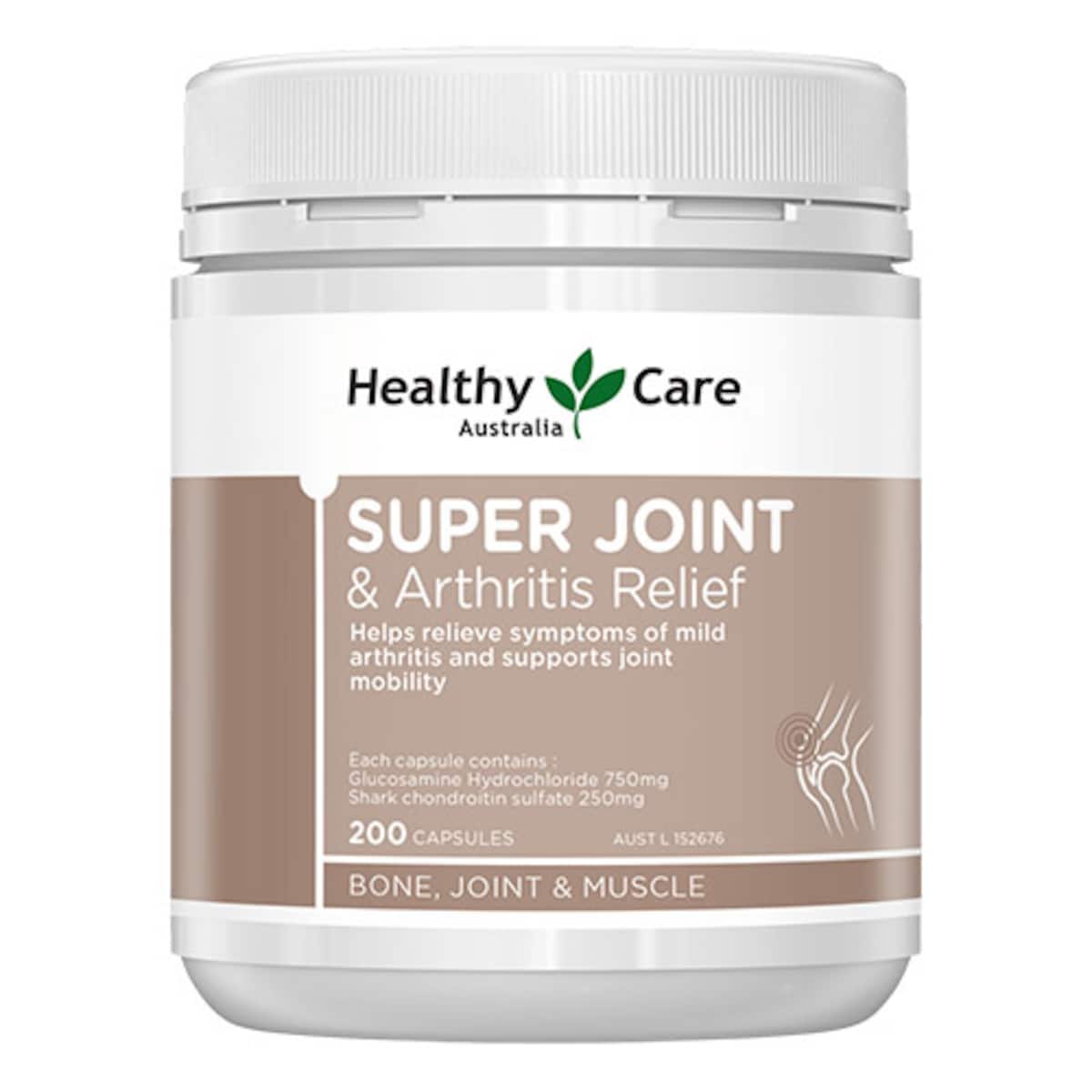 Healthy Care Super Joint & Arthritis Relief 200 Capsules Australia