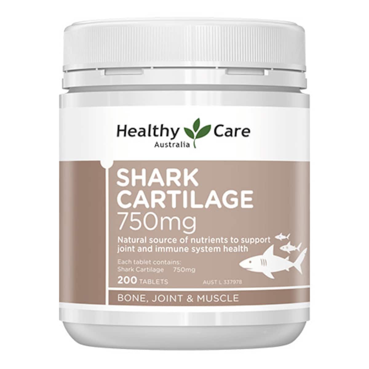 Healthy Care Shark Cartilage 750mg 200 Tablets Australia