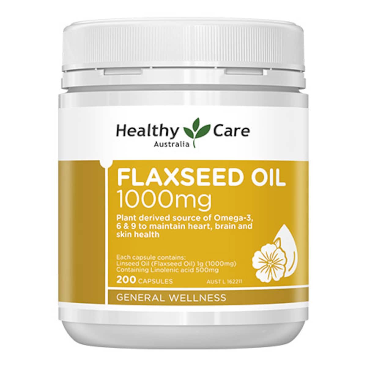 Healthy Care Flaxseed Oil 1000mg 200 Capsules Australia