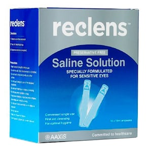 Reclens Saline Solution Peservative Free 15 x 15ml Ampoules