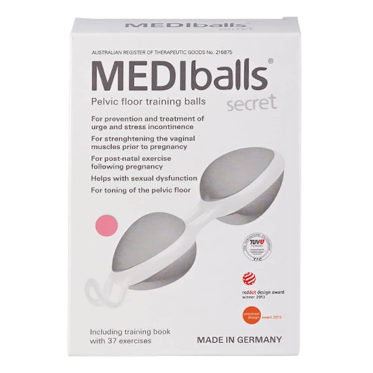 Pelvi Mediballs Secret (Pelvic Floor Training Balls) Double (Colours Selected At Random)