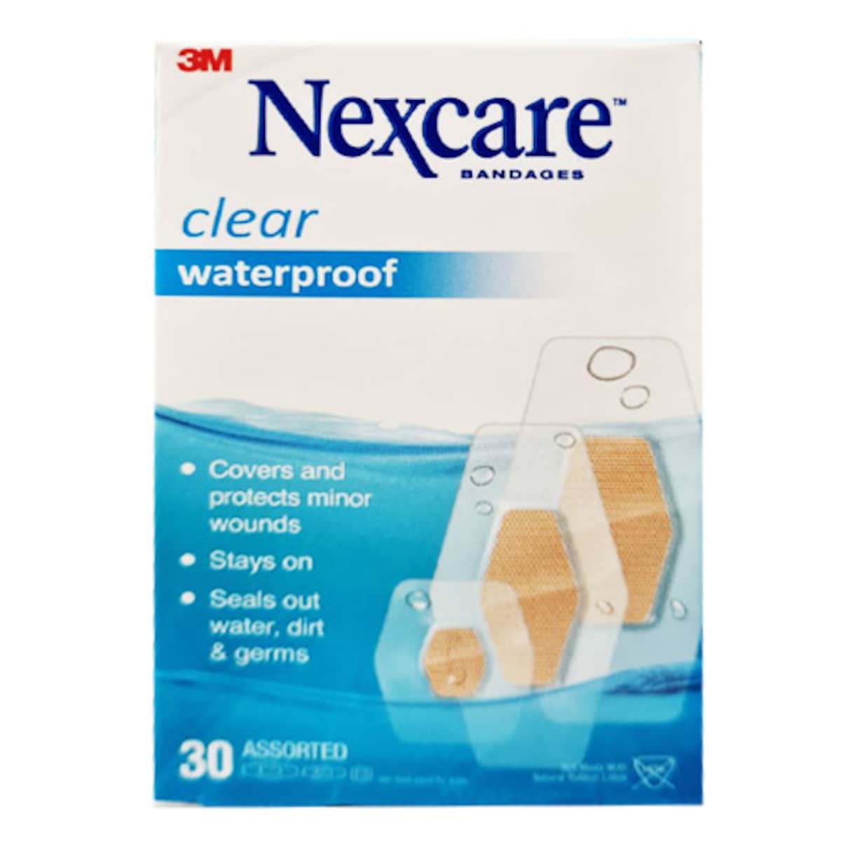 Nexcare Waterproof Clear Strips Assorted 30 Pack