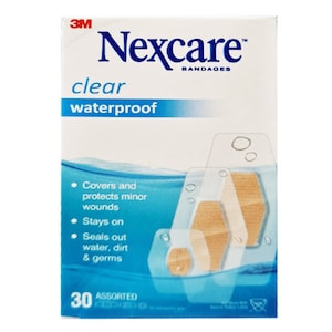 Nexcare Waterproof Clear Strips Assorted 30 Pack