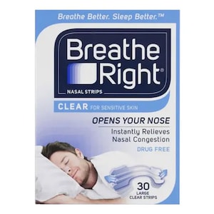 Breathe Right Nasal Strips Clear L 30 Pack
