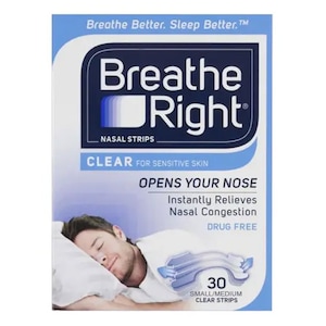 Breathe Right Nasal Strips Clear S/M 30 Pack