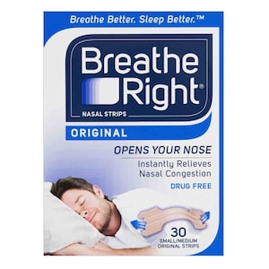 Breathe Right Nasal Strips Original Tan S/M 30 Pack