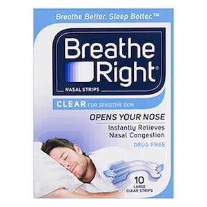 Breathe Right Nasal Strips Clear L 10 Pack