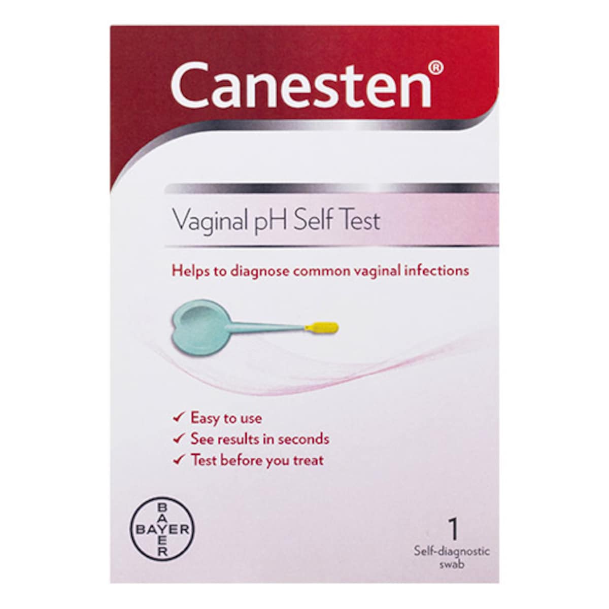 Canesten Vaginal pH Self Test 1 Self-diagnostic Swab